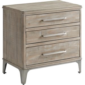 riverside furniture intrigue 3 drawer urban organic nightstand in hazelwood