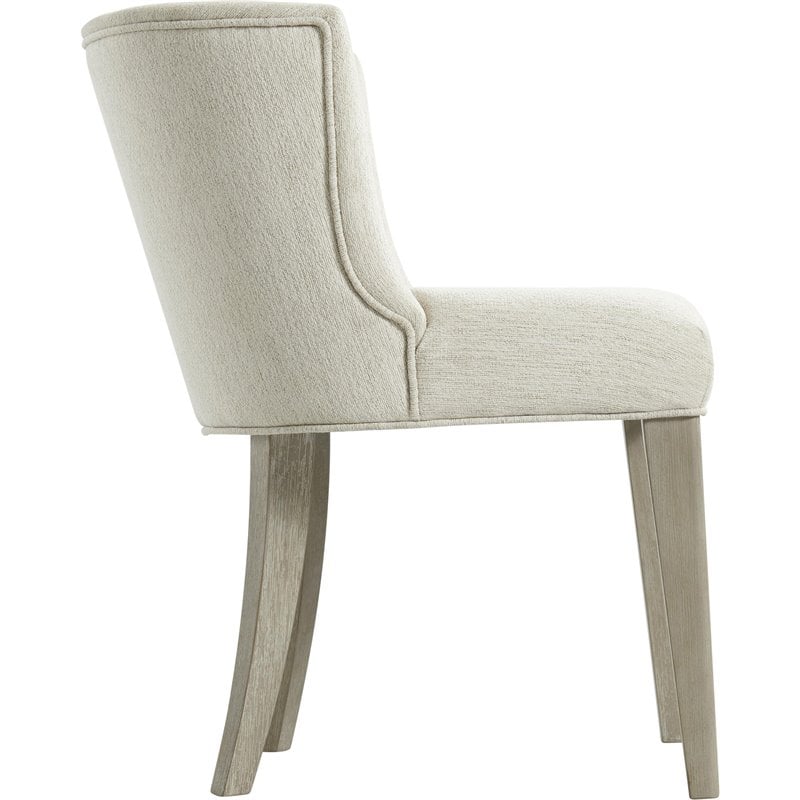 Riverside Furniture Cascade Upholstered Wood Curved Back Chair in Dovetail Gray