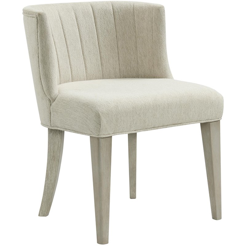 Riverside Furniture Cascade Upholstered Wood Curved Back Chair in Dovetail Gray