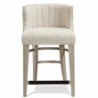 Riverside Furniture Cascade Uph Wood Curved Back Counter Stool in Dovetail Gray