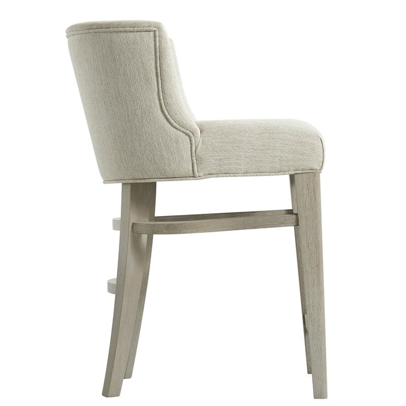 Riverside Furniture Cascade Uph Wood Curved Back Counter Stool in Dovetail Gray