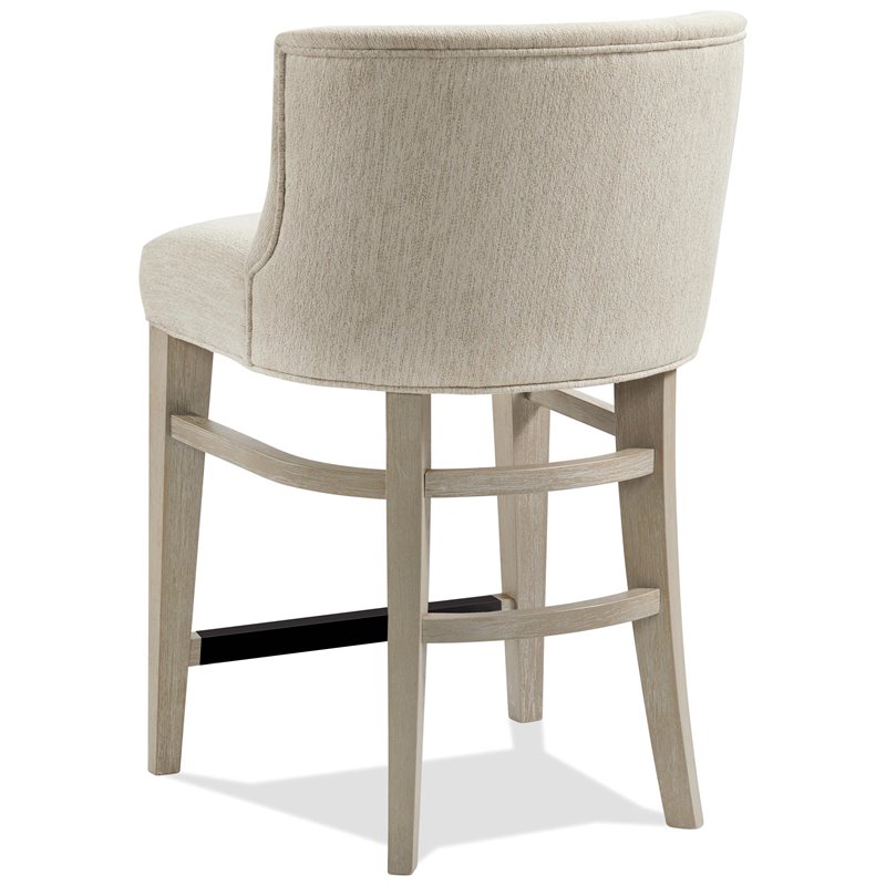 Riverside Furniture Cascade Uph Wood Curved Back Counter Stool in Dovetail Gray