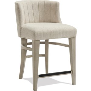 Riverside Furniture Cascade Uph Wood Curved Back Counter Stool in Dovetail Gray