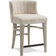 Riverside Furniture Cascade Uph Wood Curved Back Counter Stool in Dovetail Gray