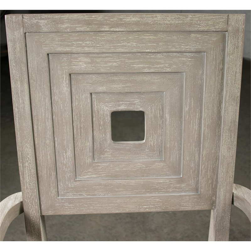 Riverside Furniture Cascade Upholstered Wood Back Arm Chair in Dovetail Gray