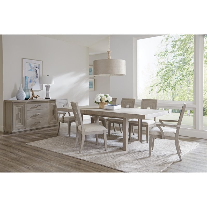 Riverside Furniture Cascade Upholstered Wood Back Arm Chair in Dovetail Gray