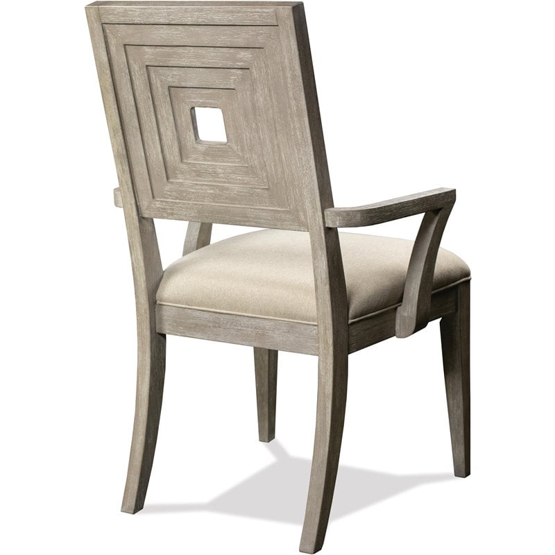Riverside Furniture Cascade Upholstered Wood Back Arm Chair in Dovetail Gray