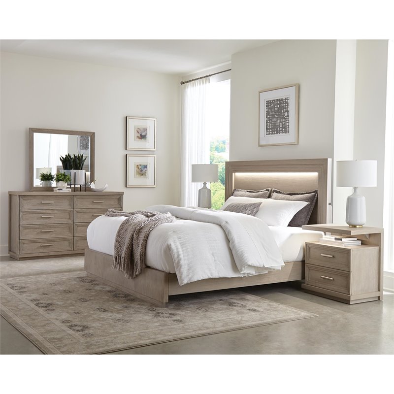Riverside Furniture Cascade Contemporary Wood Framed Mirror in Dovetail Gray