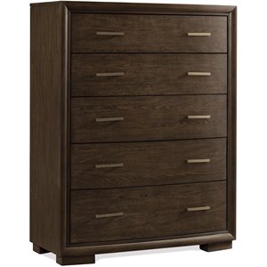 riverside furniture monterey 5 drawer refined glam bedroom chest in mink