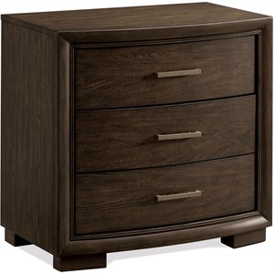 riverside furniture monterey three drawer refined glam nightstand in mink