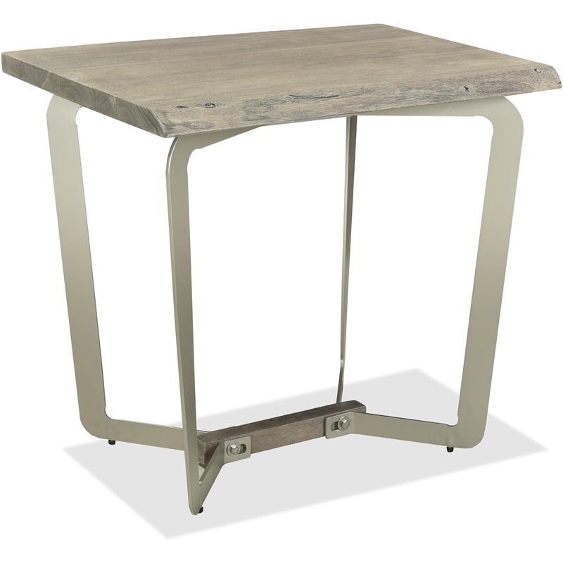 Riverside Furniture Waverly Solid Wood Side Table in Sandblasted Gray
