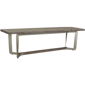 riverside furniture waverly urban organic dining bench in sandblasted gray