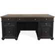 Riverside Furniture Regency Wood Executive Desk in Antique Oak and Matte Black