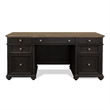 Riverside Furniture Regency Wood Credenza Desk in Antique Oak and Matte Black