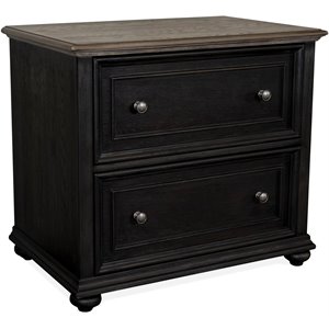 riverside furniture regency lateral file cabinet in antique oak and matte black