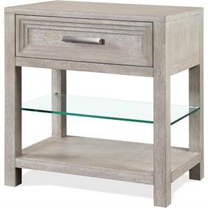 riverside furniture cascade 1 drawer modern contemporary nightstand in dovetail