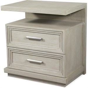 riverside furniture cascade 2 drawer modern contemporary nightstand in dovetail