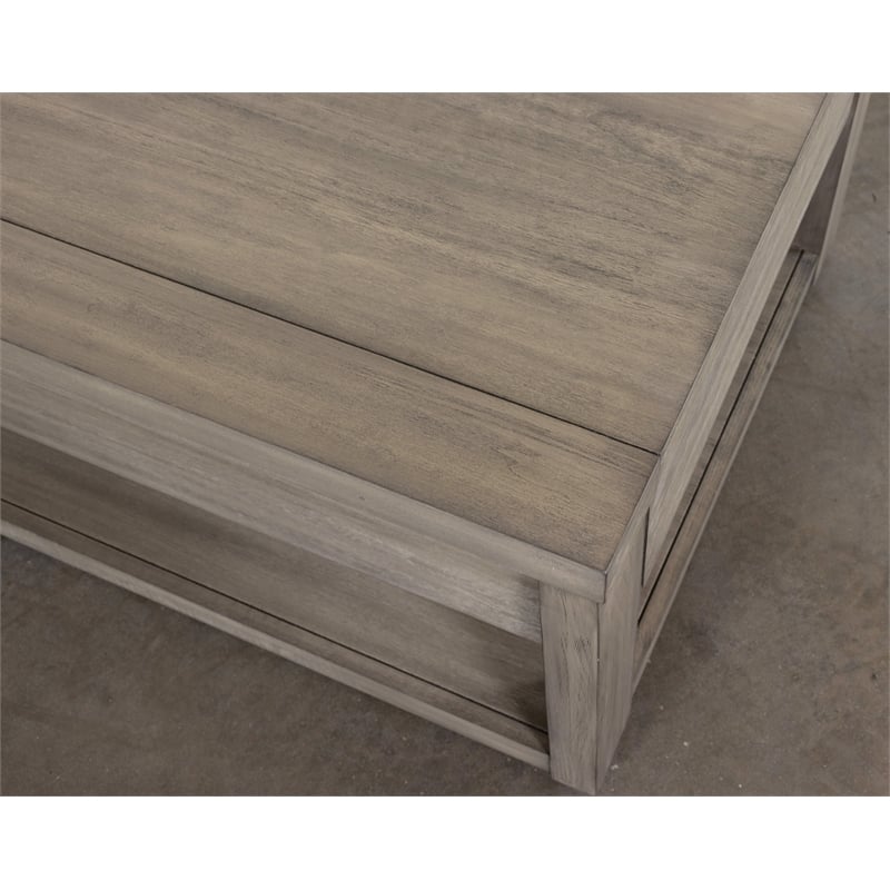 Riverside Furniture Riata Modern Contemporary Wood Coffee Table in Gray Wash