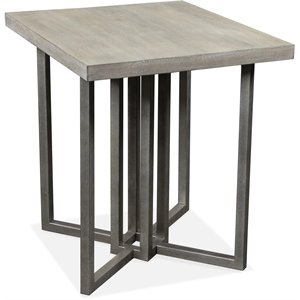 riverside furniture adelyn modern contemporary side table in crema gray