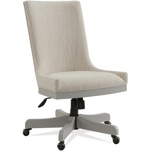 riverside furniture osborne upholstered wood office swivel chair in gray skies