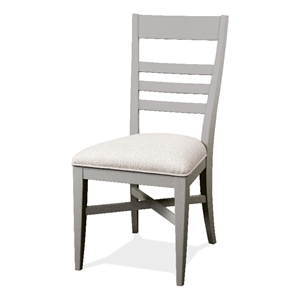 Riverside Furniture Osborne Upholstered Wood Ladderback Side Chair in Gray Skies