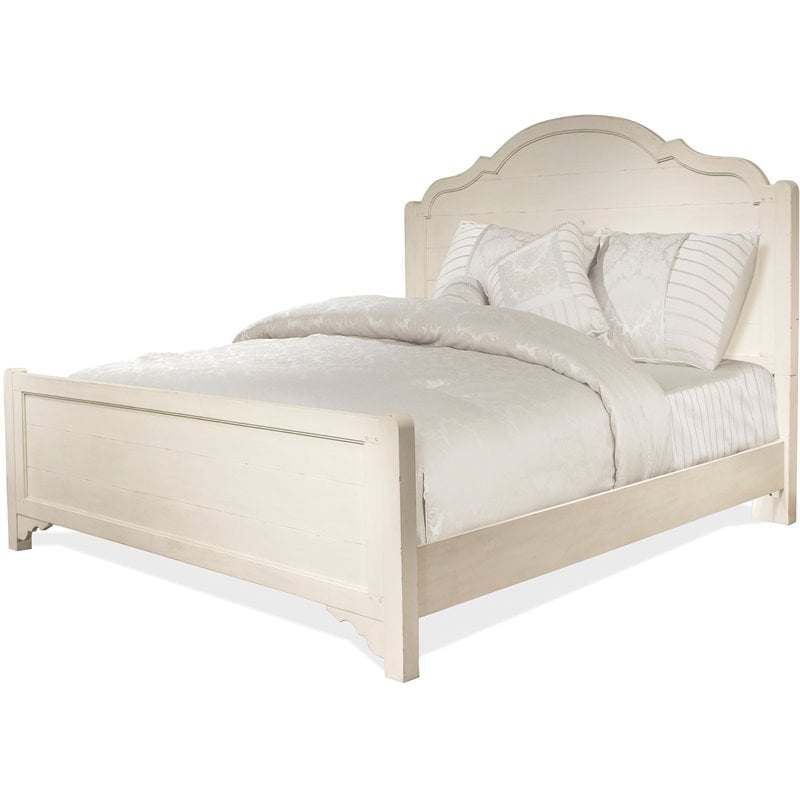 Riverside Furniture Grand Haven Queen Arch Panel Bed in Feathered White ...