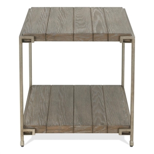 Riverside Furniture Wander Wood End Table in Aged Graphite Oak