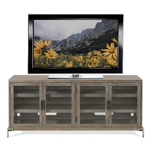 Riverside Furniture Wander Wood Entertainment Console in Aged Graphite Oak