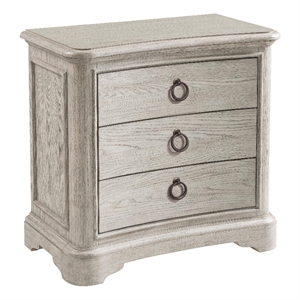riverside anniston 3-drawer wood nightstand in cashmere gray