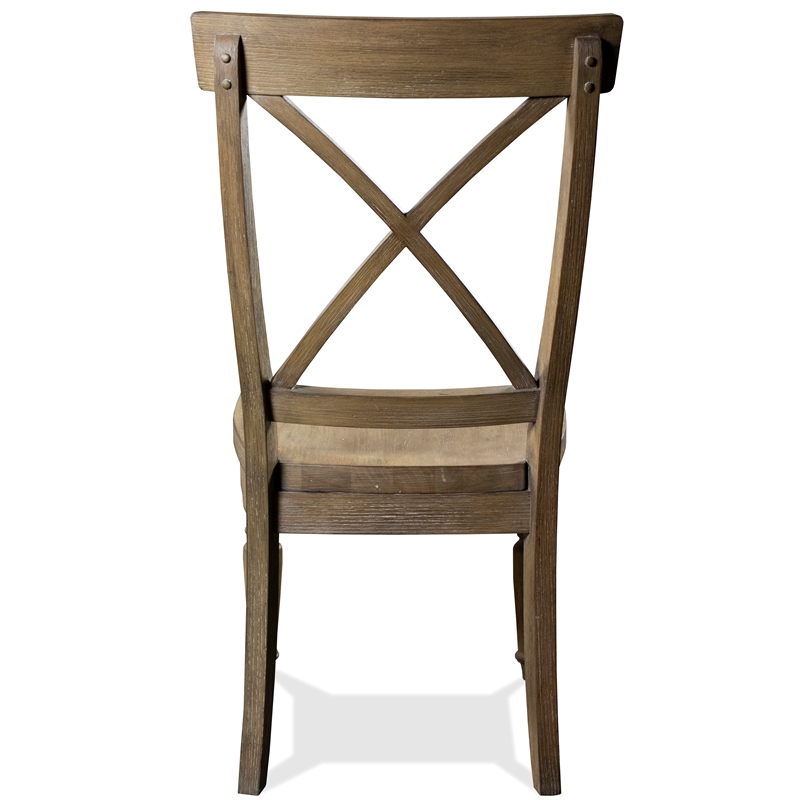 Riverside Furniture Sonora Wood Side Chair with X-Back in Snowy Desert Brown