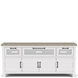 Riverside Furniture Cora Wood Entertainment Console in Cloud White and Fog Gray