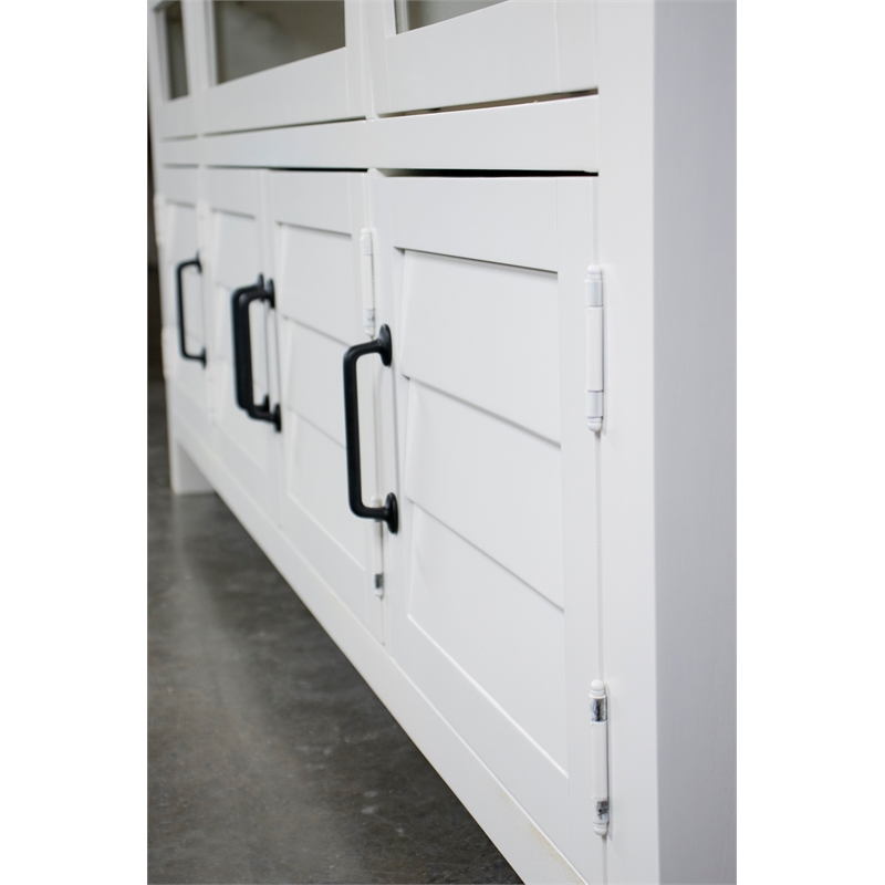 Riverside Furniture Cora Wood Entertainment Console in Cloud White and Fog Gray