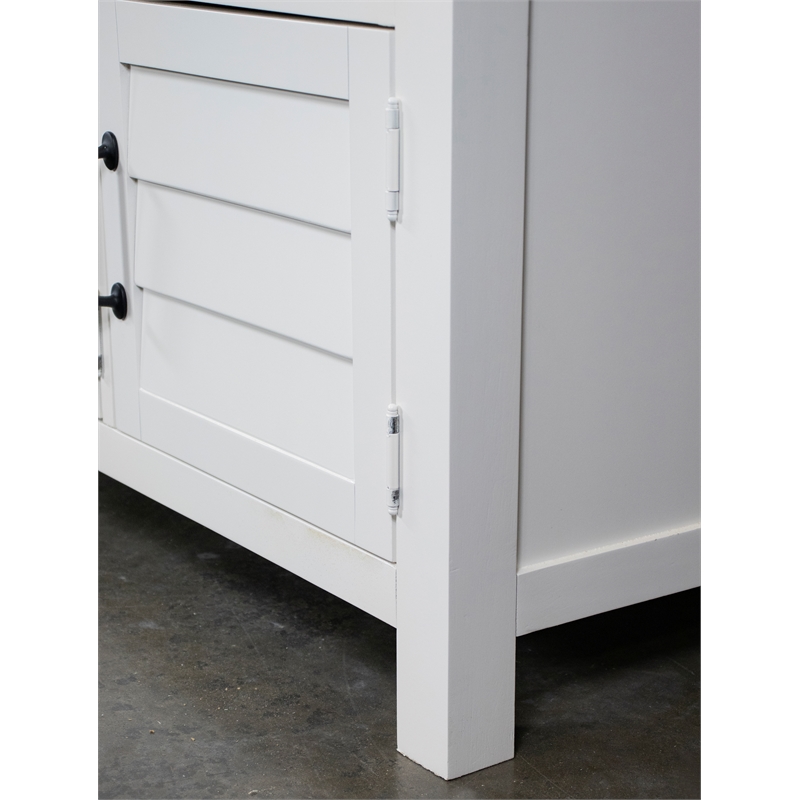 Riverside Furniture Cora Wood Entertainment Console in Cloud White and Fog Gray