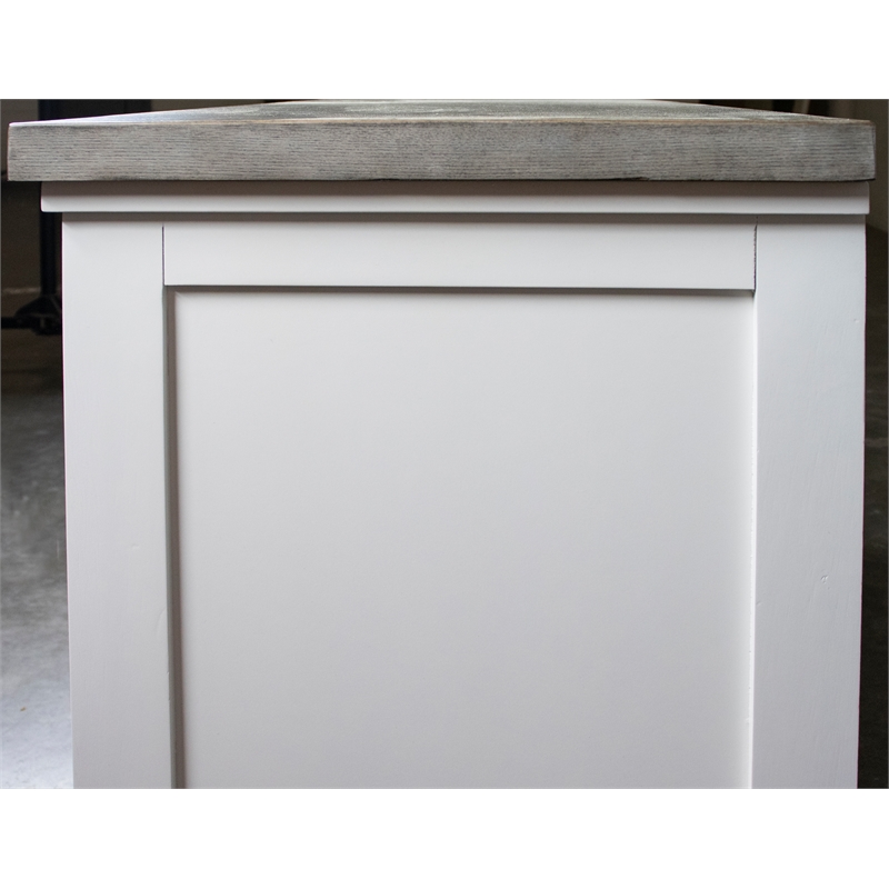 Riverside Furniture Cora Wood Entertainment Console in Cloud White and Fog Gray