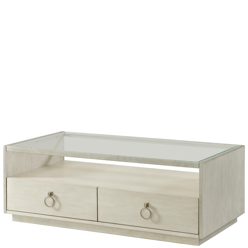 Riverside Furniture Maisie Rectangular Wood Coffee Table in Champaign Beige