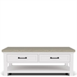 Riverside Furniture Cora Large Wood Coffee Table in Cloud White and Fog Gray