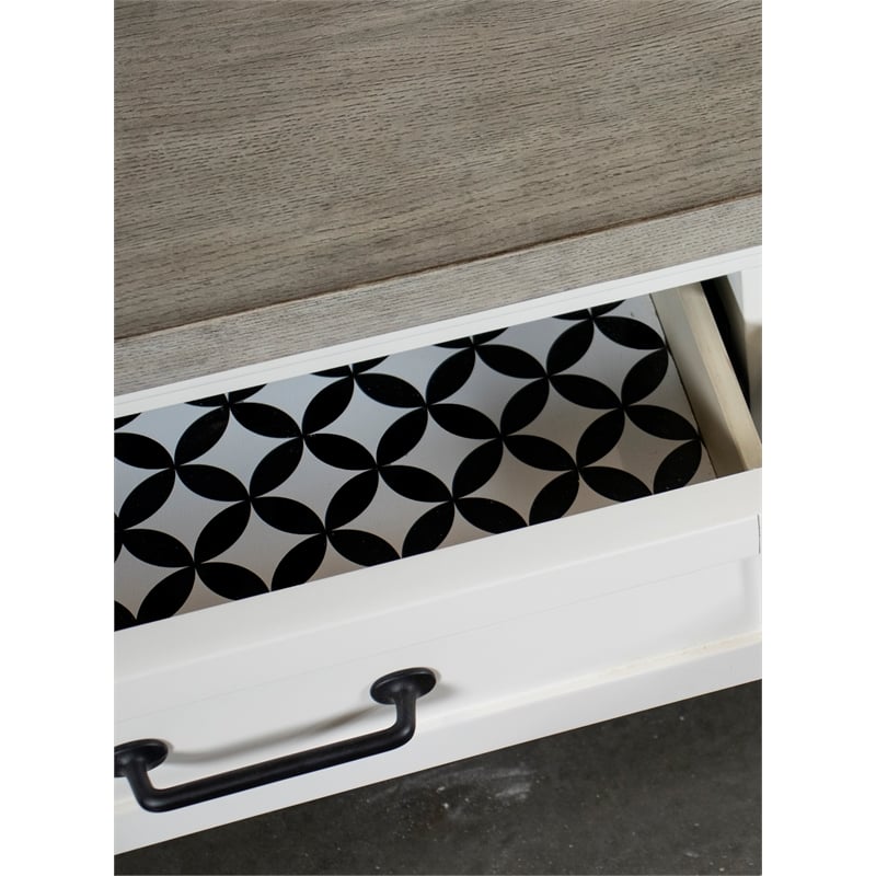 Riverside Furniture Cora Large Wood Coffee Table in Cloud White and Fog Gray