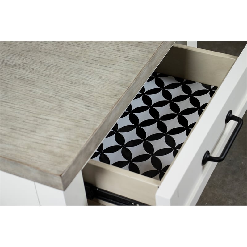 Riverside Furniture Cora Wood Side Table in Cloud White and Fog Gray