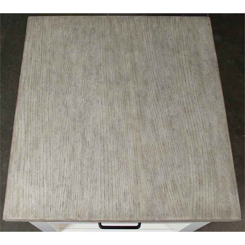 Riverside Furniture Cora Wood Side Table in Cloud White and Fog Gray