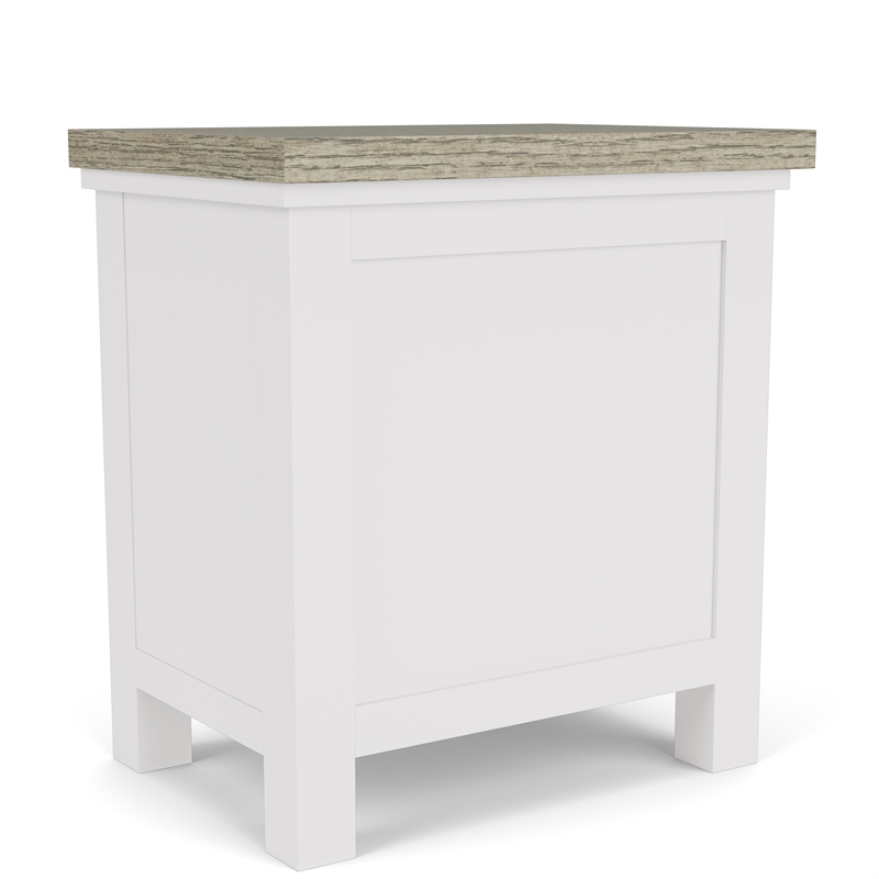 Riverside Furniture Cora Wood End Table in Cloud White and Fog Gray