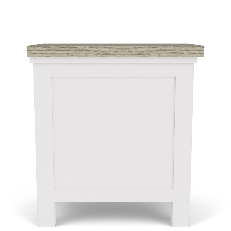 Riverside Furniture Cora Wood End Table in Cloud White and Fog Gray