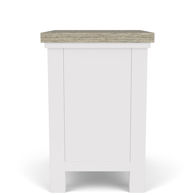 Riverside Furniture Cora Wood End Table in Cloud White and Fog Gray