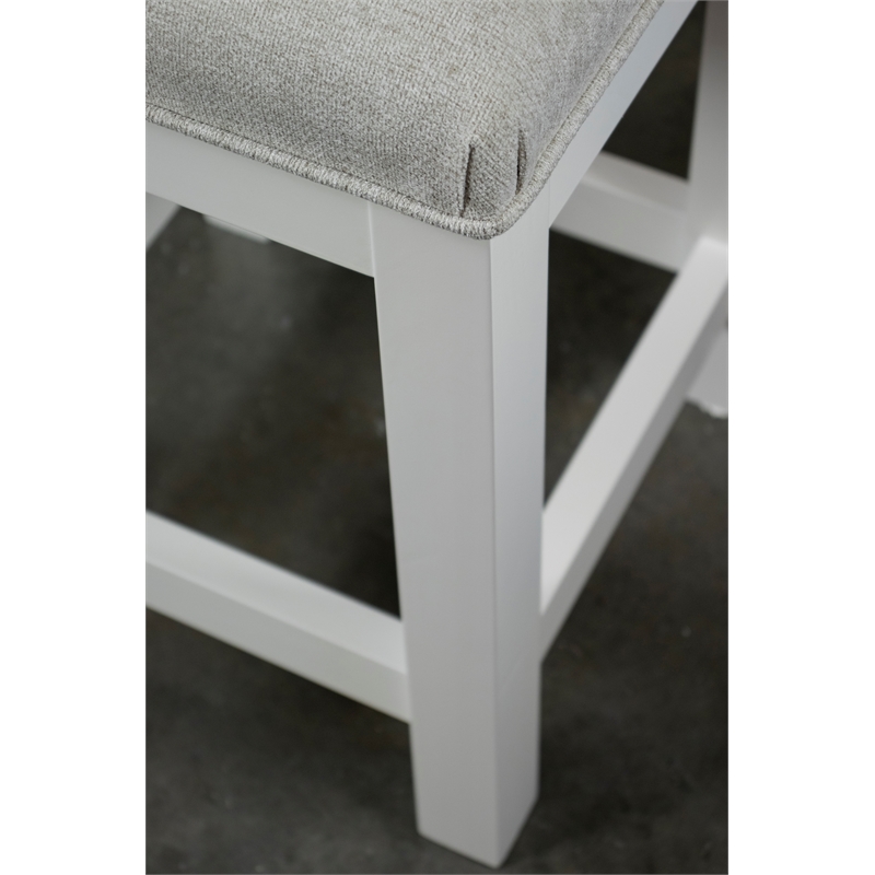 Riverside Furniture Cora Wood Workstation in Cloud White and Fog Gray