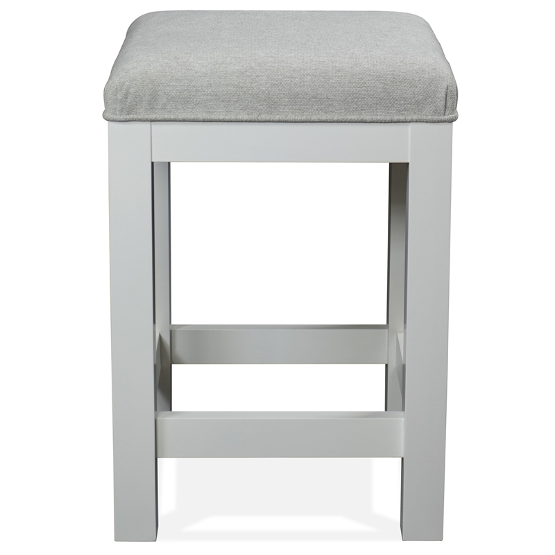 Riverside Furniture Cora Wood Workstation in Cloud White and Fog Gray
