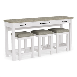 Riverside Furniture Cora Wood Workstation in Cloud White and Fog Gray
