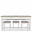 Riverside Furniture Cora Wood Workstation in Cloud White and Fog Gray