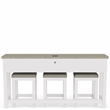 Riverside Furniture Cora Wood Workstation in Cloud White and Fog Gray