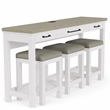 Riverside Furniture Cora Wood Workstation in Cloud White and Fog Gray