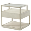 Riverside Furniture Maisie Rectangular Wood Side Table in Champagne Beige