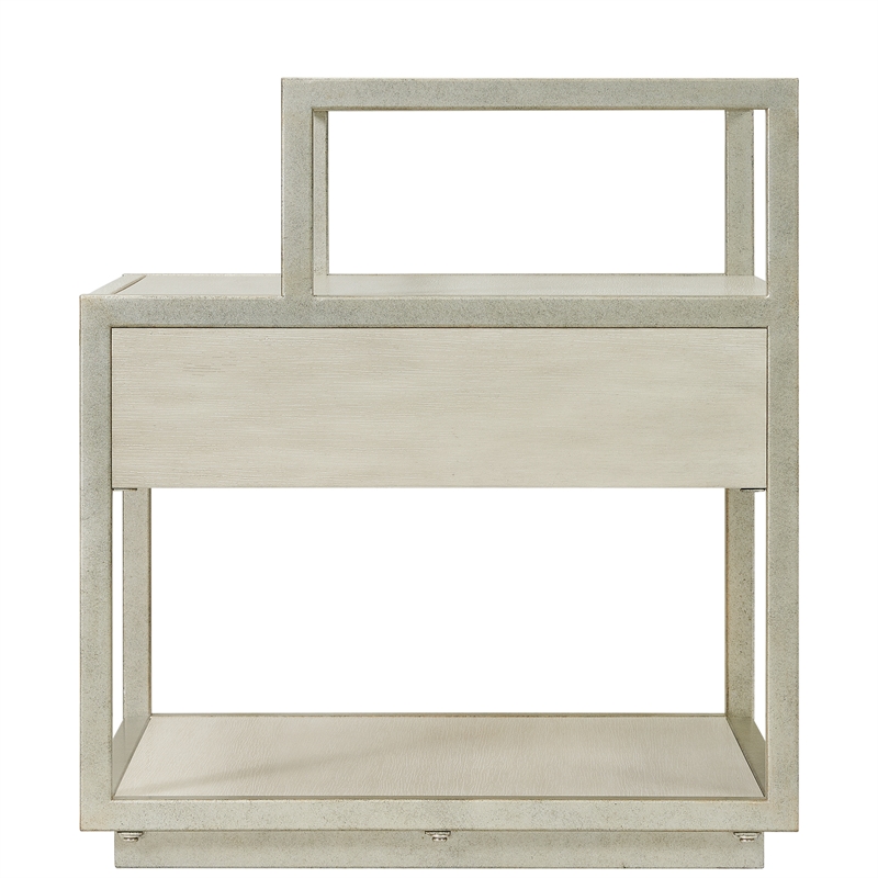 Riverside Furniture Maisie Rectangular Wood Side Table in Champagne Beige